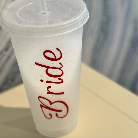 Reusable Tumblr, white glitter - Picture 3 of 3